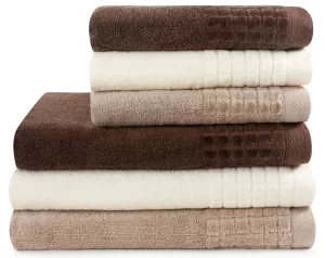 Ensemble de serviettes d’hôtel de luxe 6 pièces Larisa Chocolat Café 500 g/m²