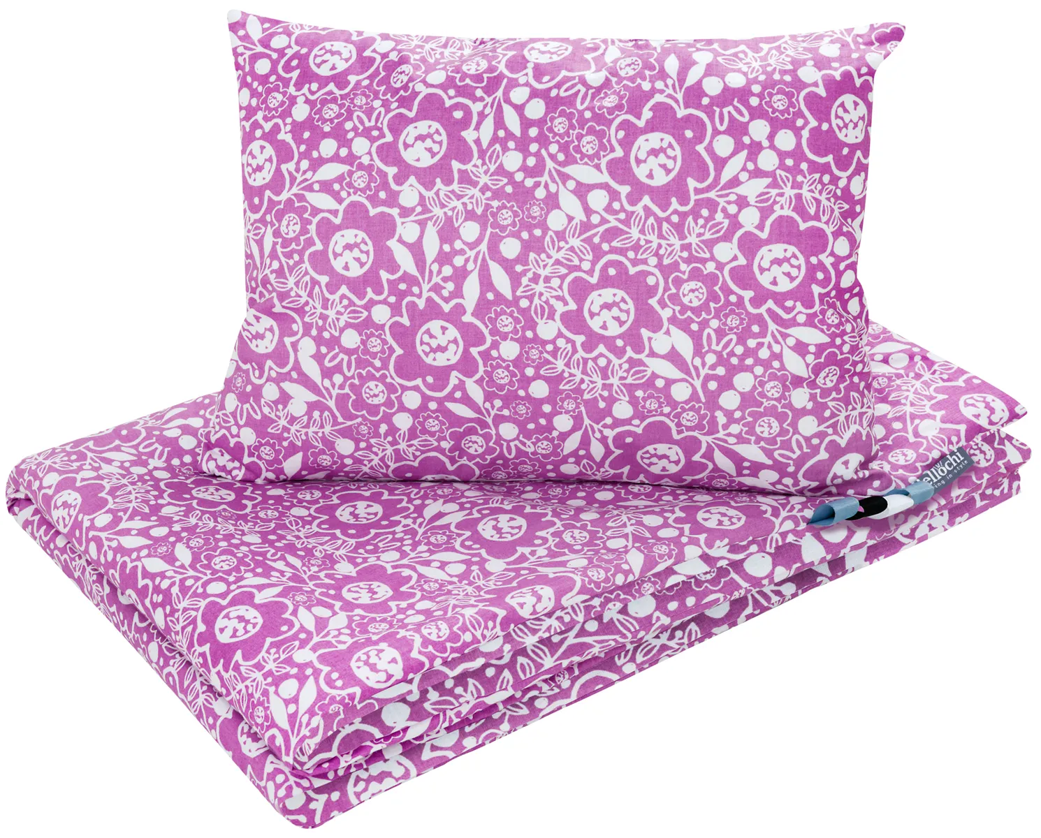 Ensemble de literie en coton pour tout-petit 2 pièces, housse de couette pour enfant 135×100 cm et taie d’oreiller 60×40 cm purple caramella
