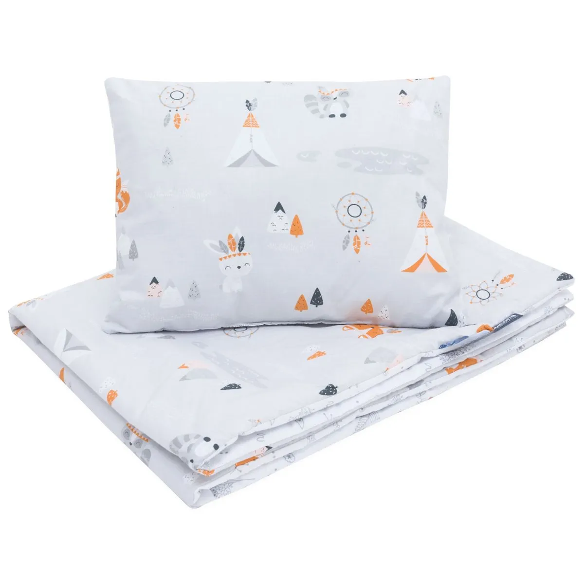 Ensemble de literie en coton pour tout-petit 2 pièces avec garnissage, couette enfant 135×100 cm et coussin 60×40 cm apanatschi Ensemble de literie en coton pour tout-petit 2 pièces avec garnissage, couette enfant 135×100 cm et coussin 60×40 cm apanatschi