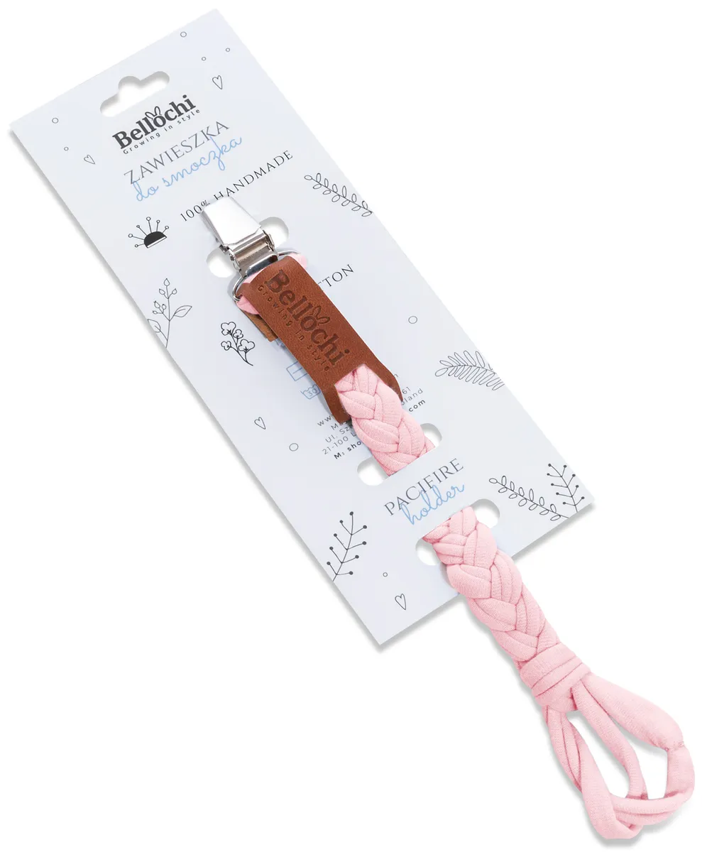 Porte-sucette en coton rose