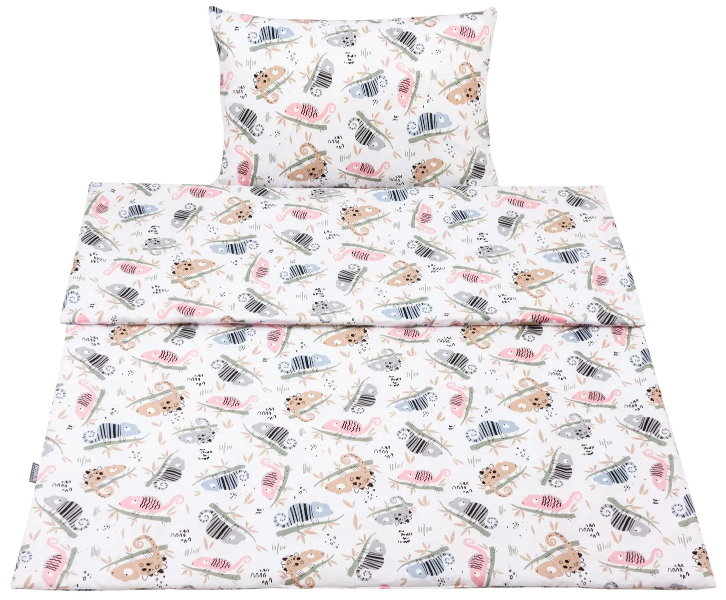 Ensemble de literie pour tout-petits en coton 2 pièces avec garnissage couette pour enfant 135×100 cm et oreiller 60×40 cm chameleon habits Ensemble de literie pour tout-petits en coton 2 pièces avec garnissage couette pour enfant 135×100 cm et oreiller 60×40 cm chameleon habits