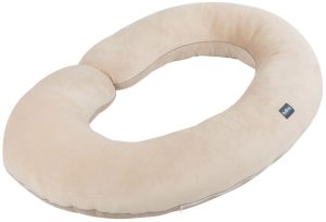 Grand coussin de grossesse en forme de C, 140×85 cm, couleur beige