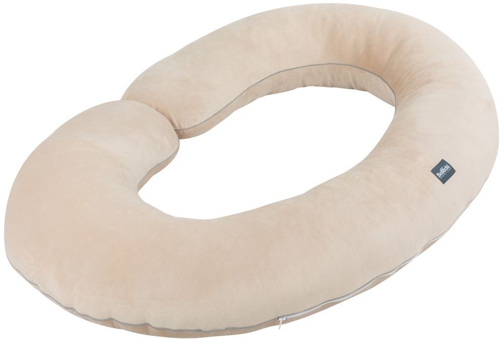 Grand coussin de grossesse en forme de C, 140×85 cm, couleur beige