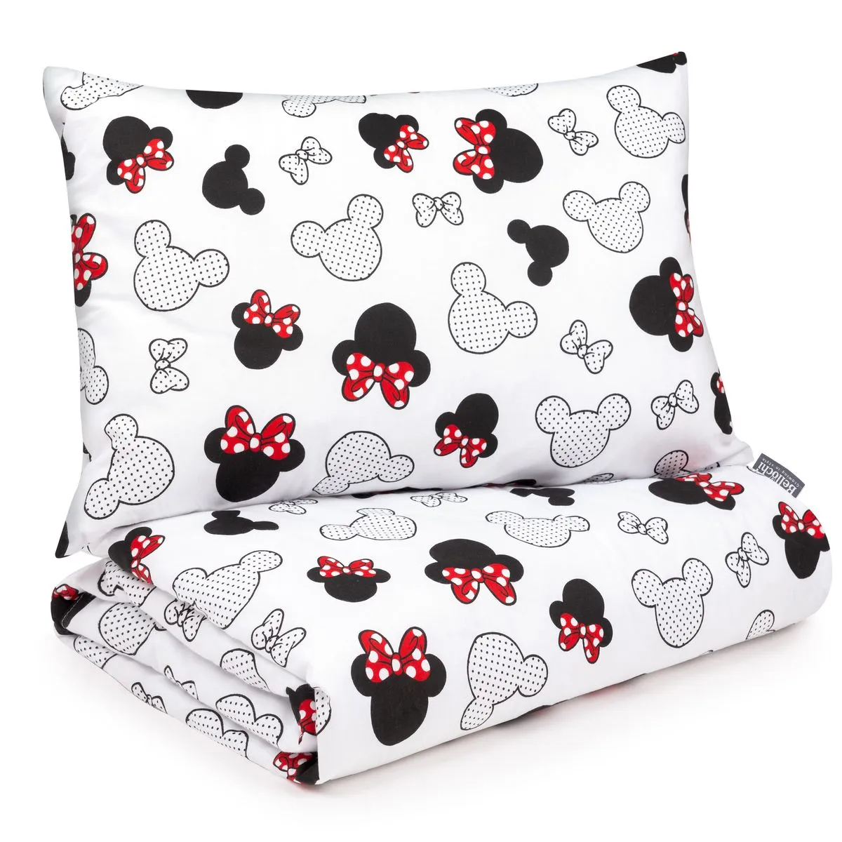 Ensemble de literie en coton pour tout-petits 2 pièces, housse de couette pour enfant 135×100 cm et taie d’oreiller 60×40 cm petite Souris