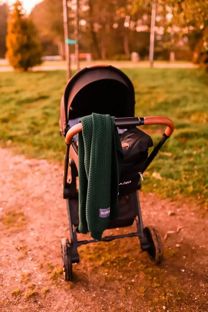 Grande couverture en bambou de 170×130 cm pour mamans – emerald