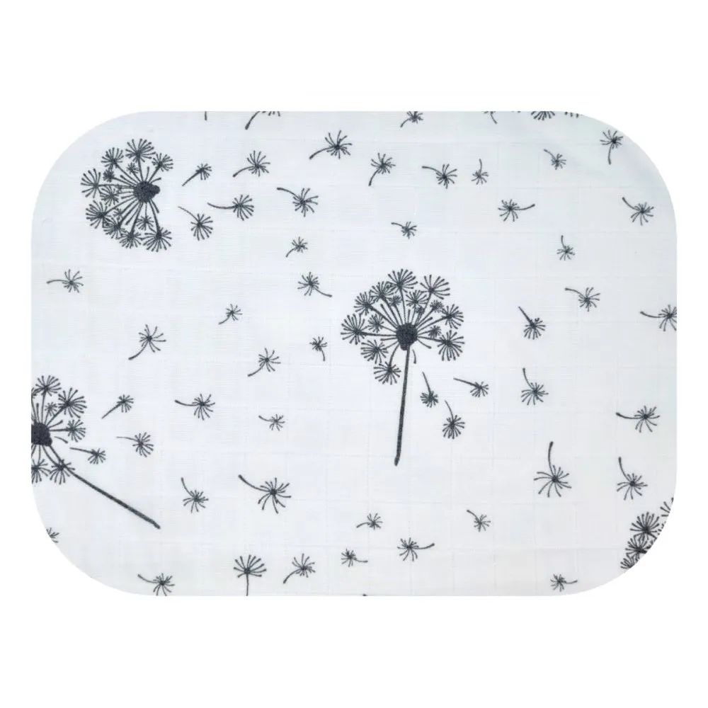 Couverture d’emmaillotage en mousseline pissenlits 120×120 cm