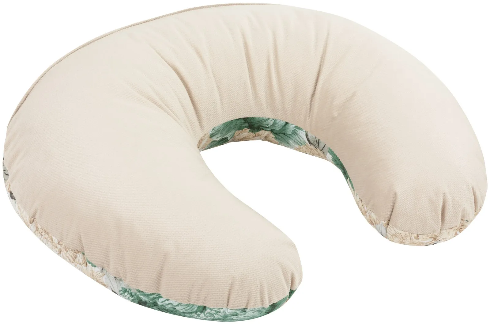 Oreiller d’allaitement, coussin d’alimentation 60×40 cm Pivoine Beige avec couverture amovible – Beige Peony