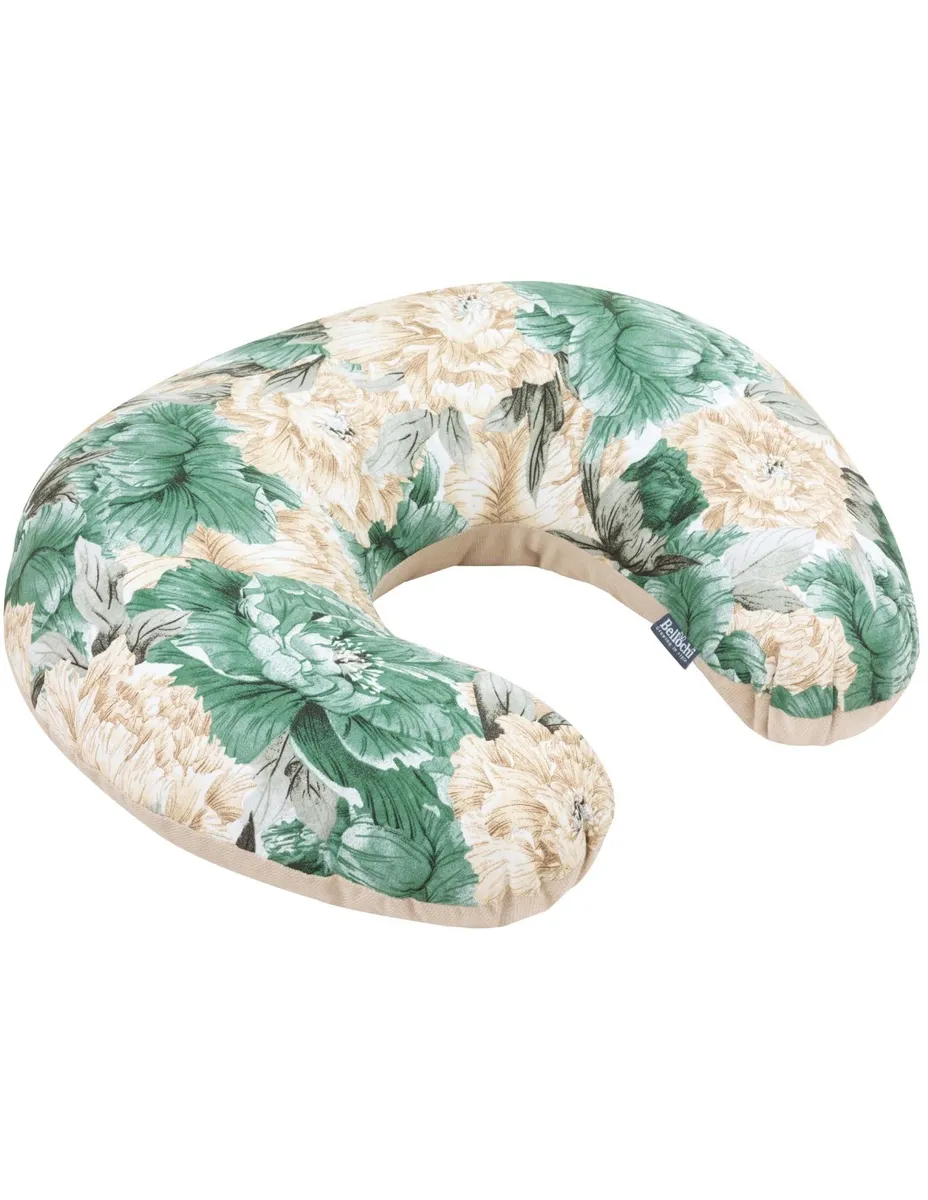 Oreiller d’allaitement, coussin d’alimentation 60×40 cm Pivoine Beige avec couverture amovible – Beige Peony