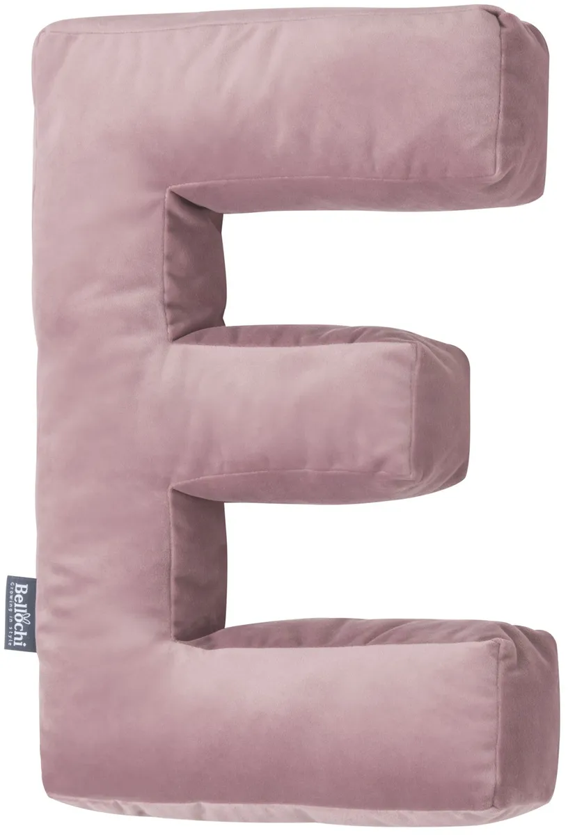 Coussin décoratif en forme de lettre ‘E’ rose