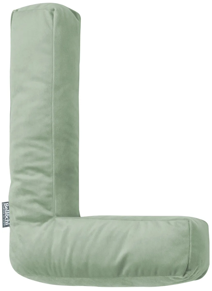 Coussin décoratif en forme de la lettre ‘L’ en olive