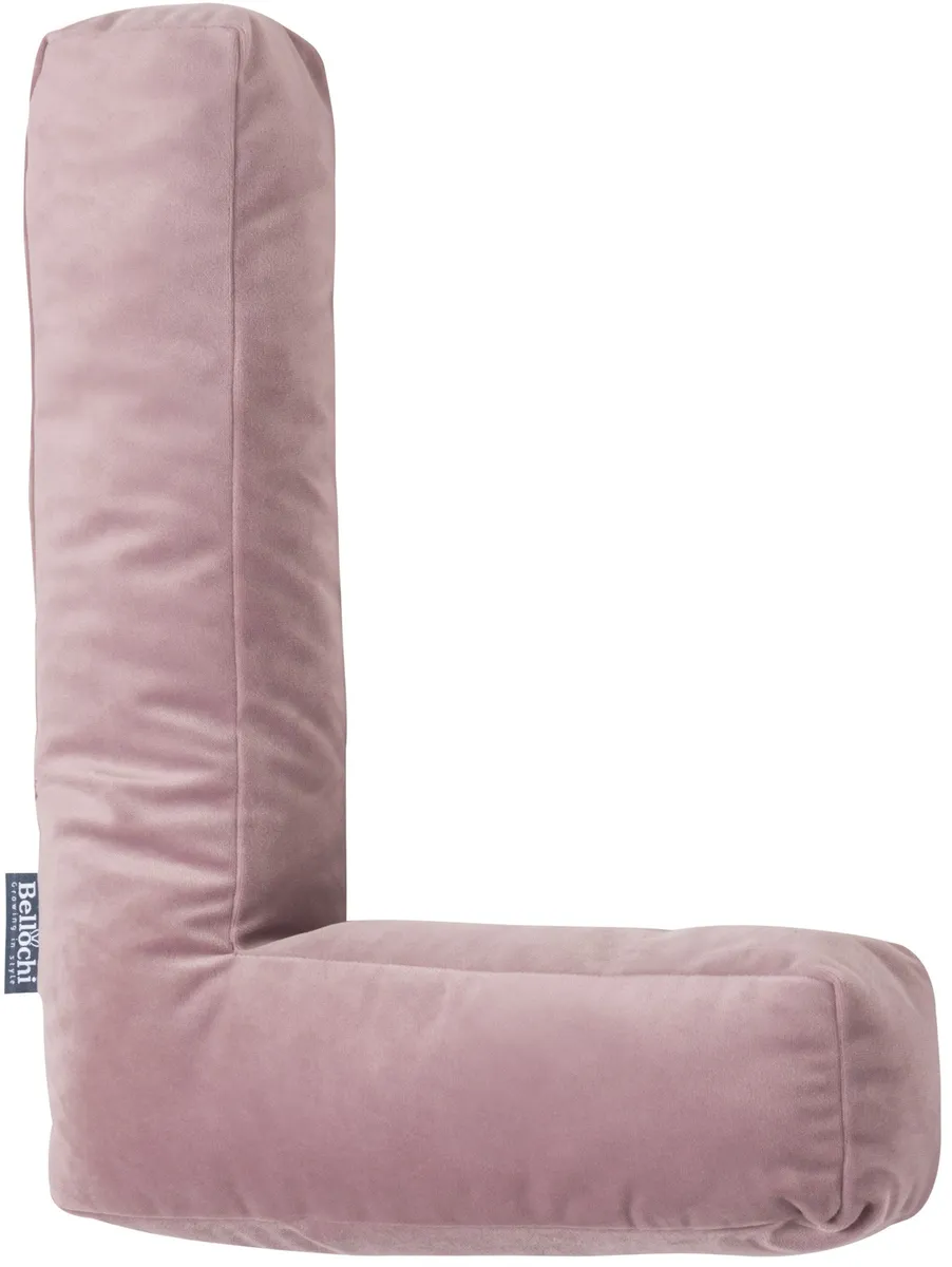 Coussin décoratif en forme de lettre ‘L’ rose