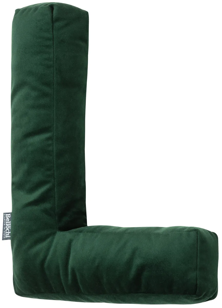 Coussin décoratif en forme de lettre ‘L’ en vert foncé