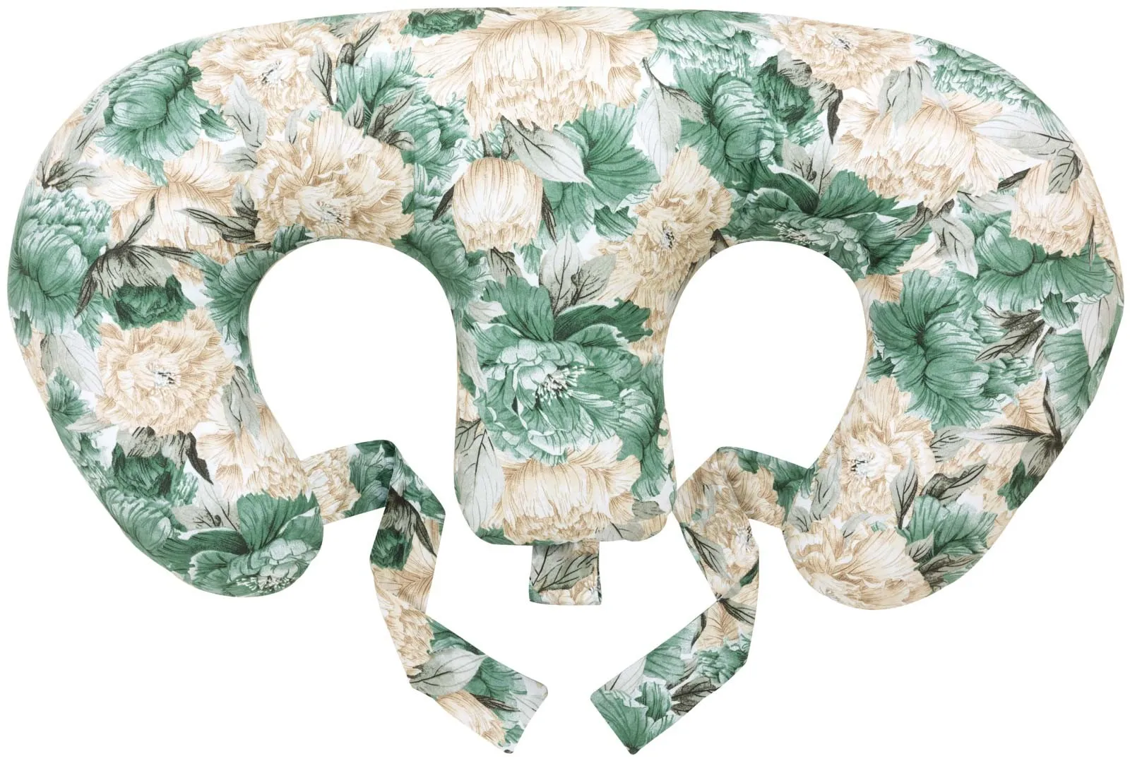 Grand coussin jumeau double 100×57 cm pivoine beige