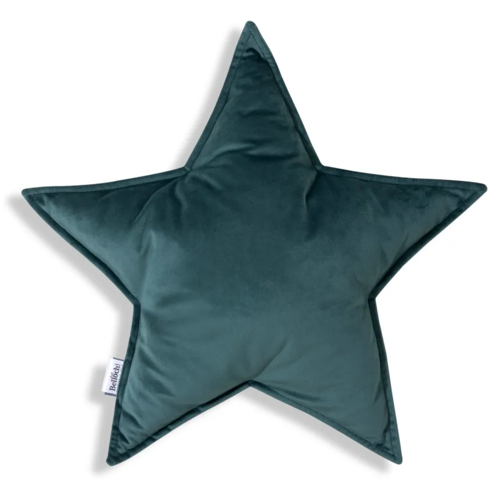 Coussin décoratif en forme d’ÉTOILE vert foncé