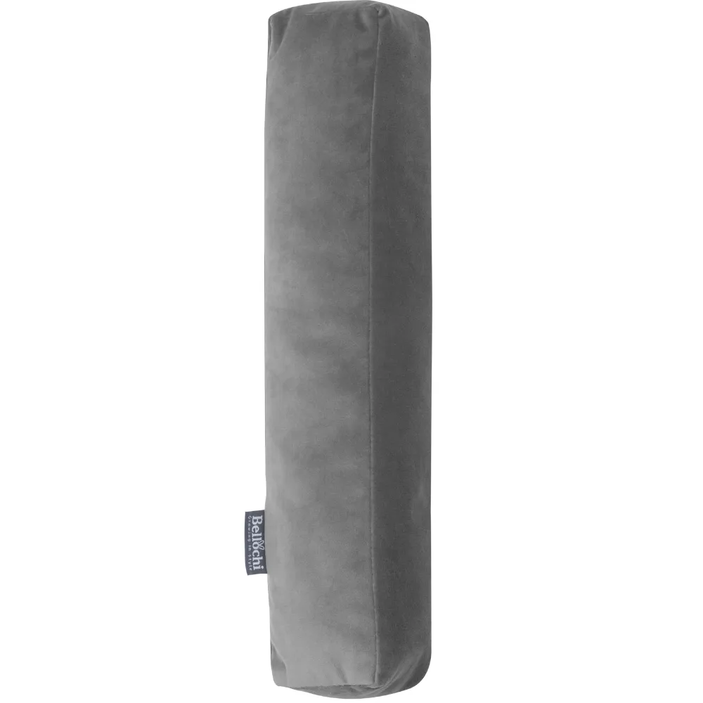 Coussin lettre décoratif en velours en forme de I gris foncé