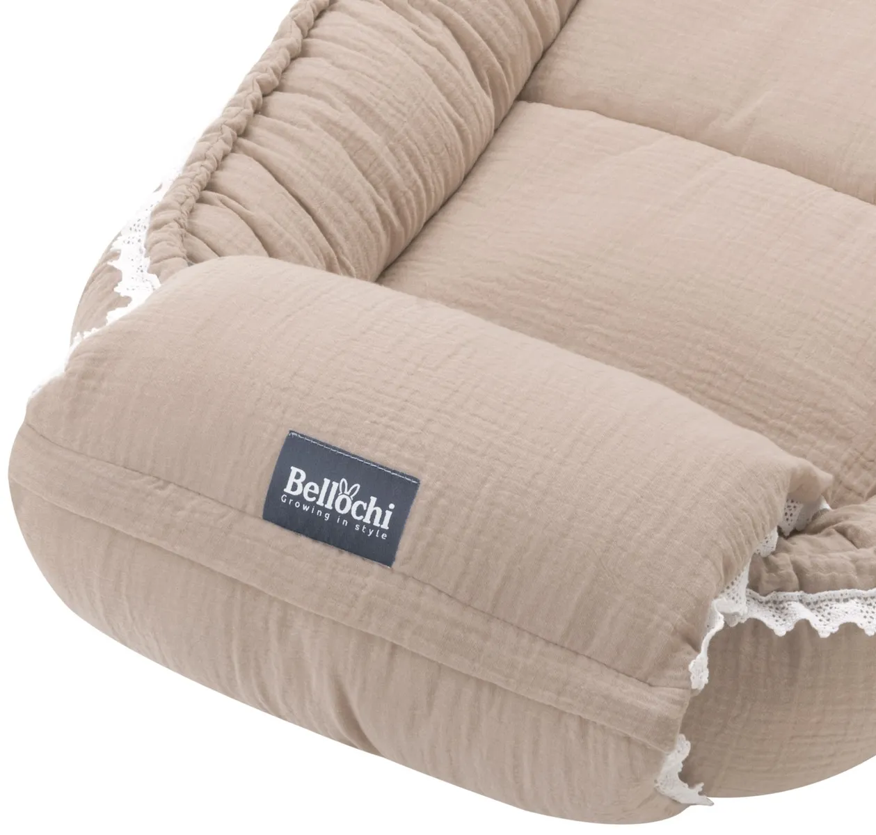 Nid pour bébé 100×60 cm Muslin Cuddly Beige avec enveloppe multifonctionnelle