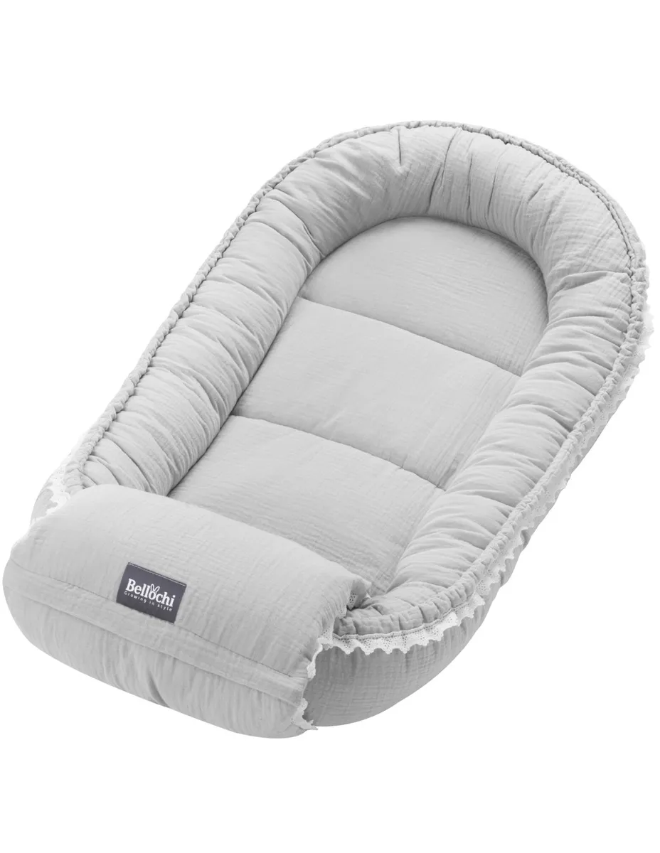 Nid pour bébé 100×60 cm Mousseline Câline Grise avec emballage multifonctionnel