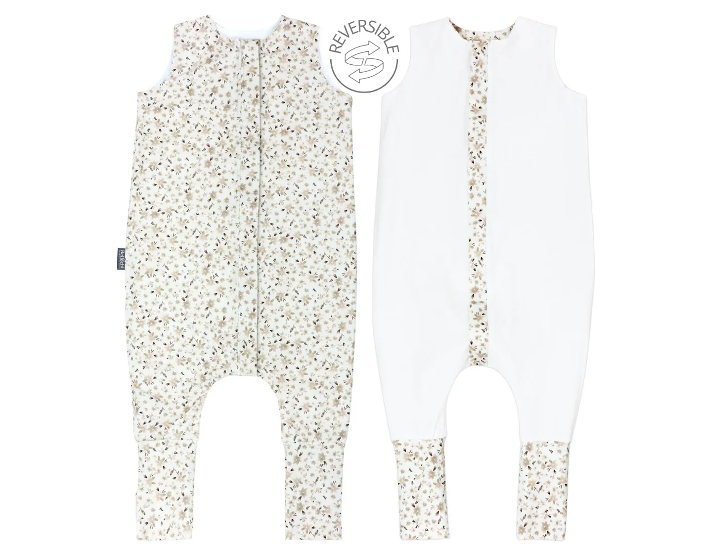 Sac de couchage double-face avec pieds pour enfants de 1-2 ans TOG 2.5 beige fleur