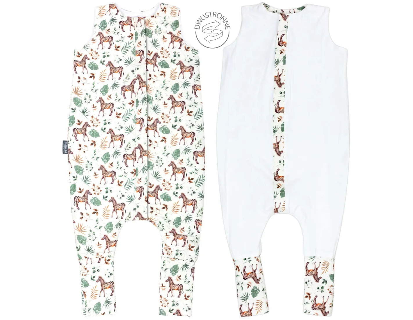 Sac de couchage double face avec pieds pour enfants de 1 à 2 ans TOG 2.5 zèbre sauvage