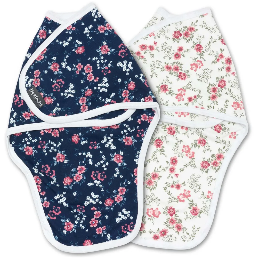 Ensemble de 2 pièces de couverture d’emmaillotage pour bébé MiMi Floral 0-3m