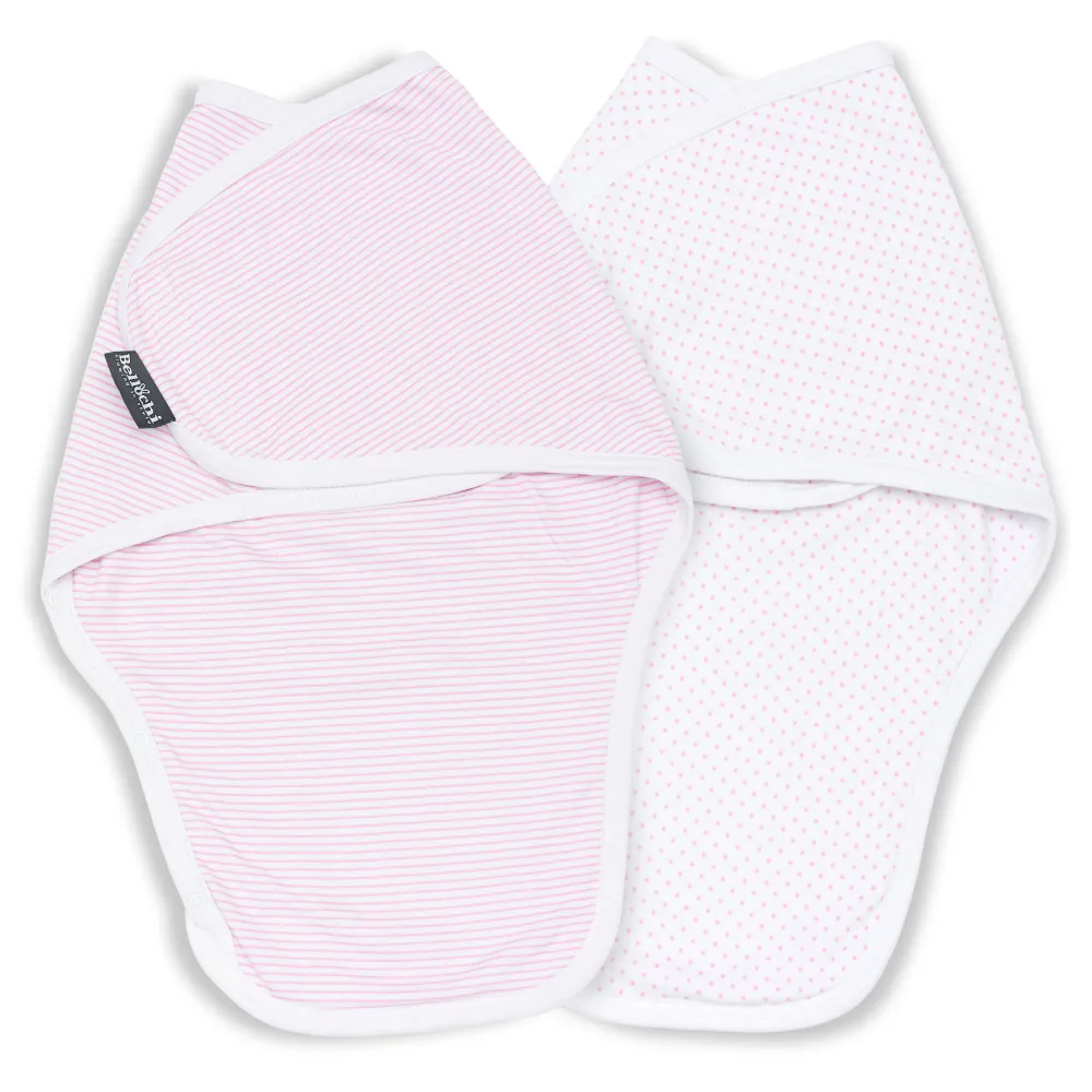 Ensemble de 2 pièces de couverture d’emmaillotage pour bébé MiMi rose 0-3m