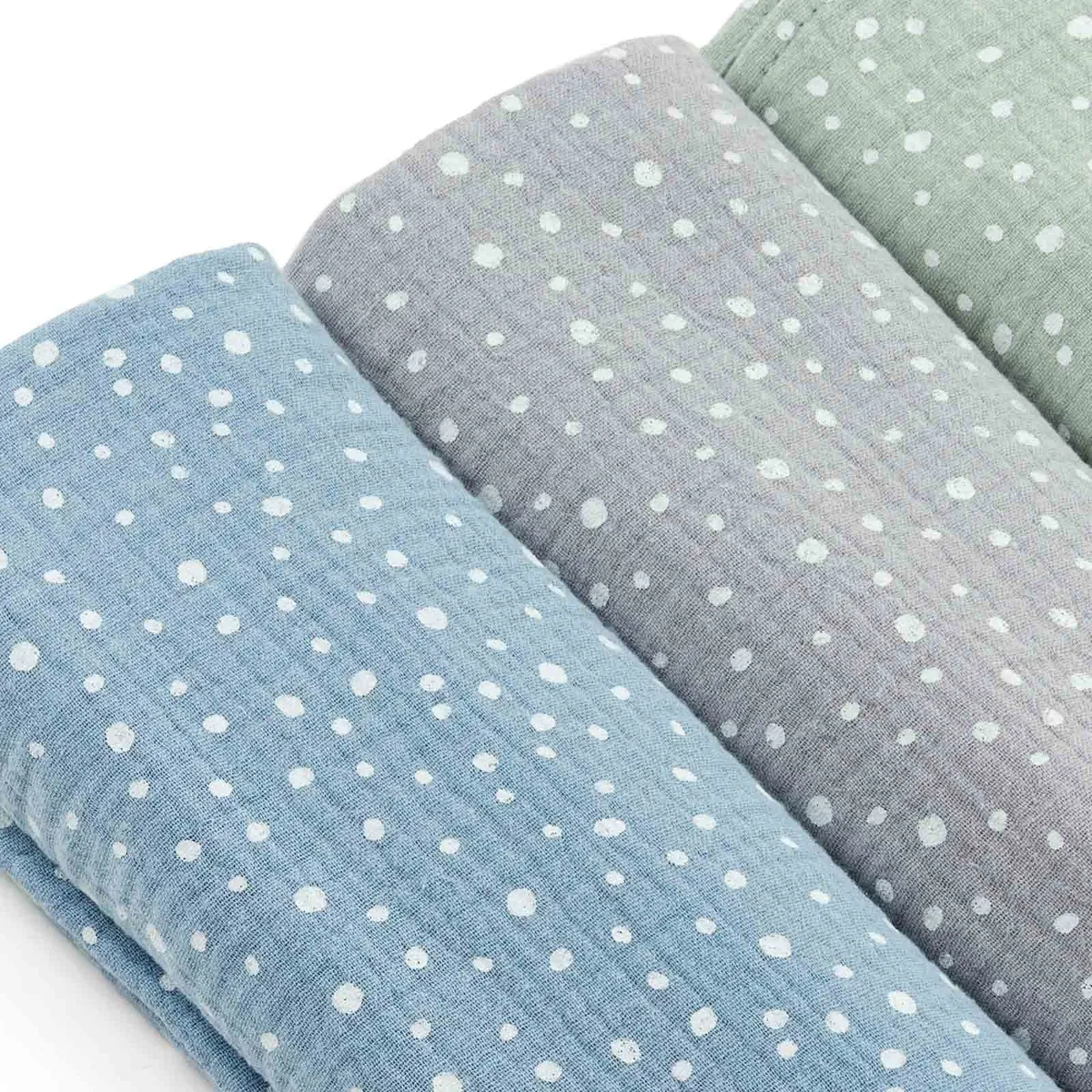 Ensemble de 3 carrés de mousseline 60×80 cm à pois