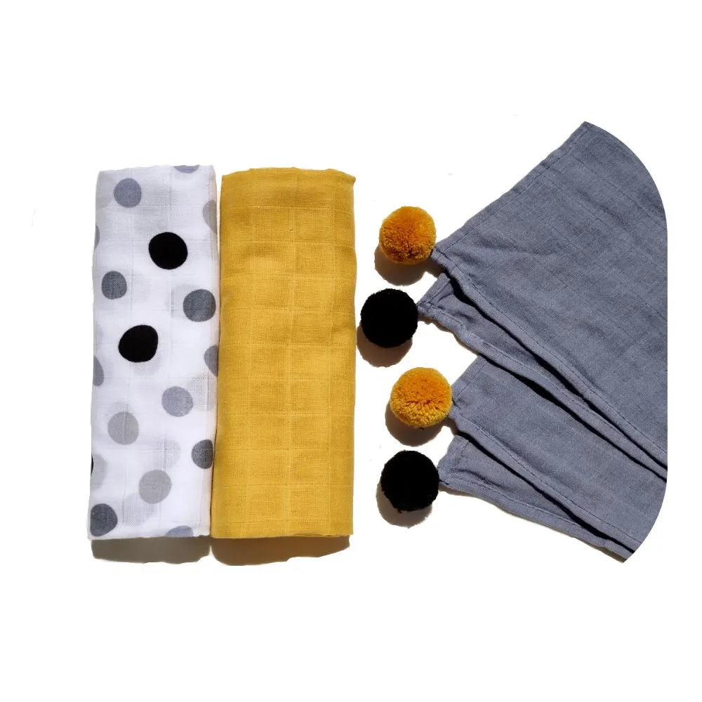 Ensemble de 3 pièces de Langes en Mousseline musta set