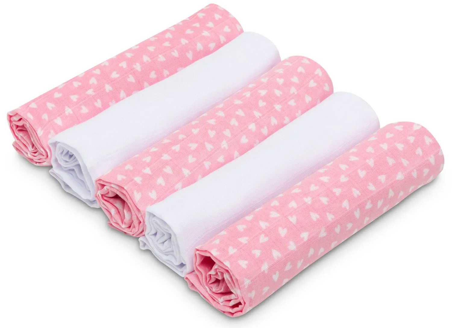 Ensemble de 5 pièces de Langes en Mousseline Sweetheart 60x80cm