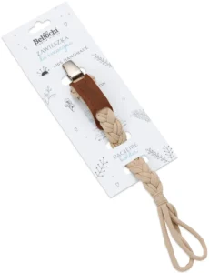 Porte-sucette en coton beige Porte-sucette en coton beige