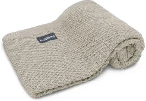 Grande couverture en bambou de 170×130 cm pour mamans – creamy nut