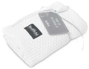 couverture en bambou 100×80 cm, 100% fil de bambou bianchi – white