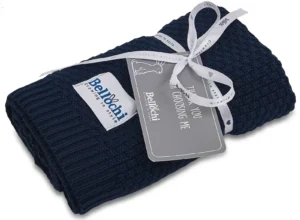 couverture en bambou 100×80 cm bleu marine – bleu foncé 100% fil de bambou