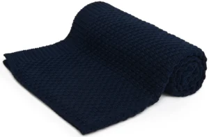 couverture en bambou 100×80 cm bleu marine – bleu foncé 100% fil de bambou