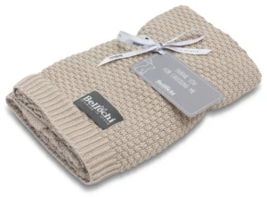 couverture en bambou 100×80 cm crème noisette – beige 100% fil de bambou