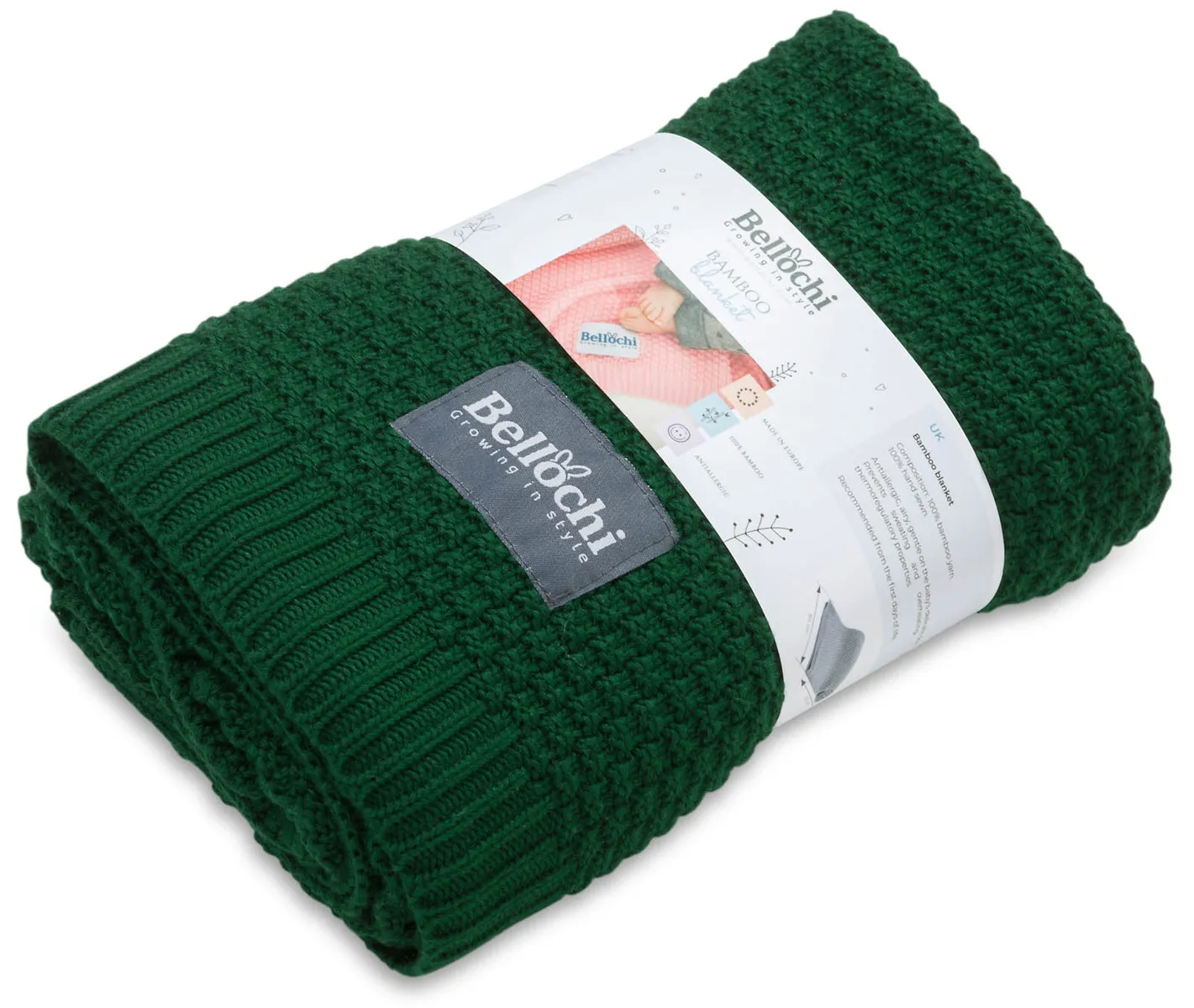 Couverture en bambou 100×80 cm émeraude – vert profond