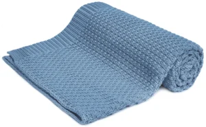 couverture en bambou 100×80 cm étoile bleue – blue jeans 100% fil de bambou