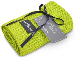 couverture en bambou vert citron – vert, 100×80 cm, 100% fil de bambou