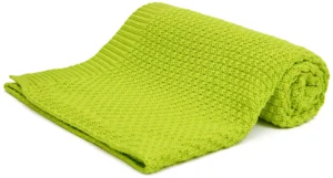 couverture en bambou vert citron – vert, 100×80 cm, 100% fil de bambou