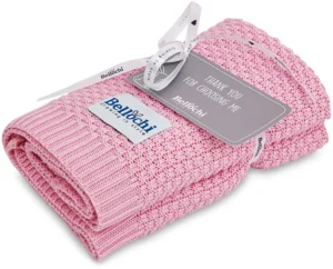 couverture en bambou 100×80 cm rose 100% fil de bambou