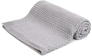 couverture en bambou 100×80 cm stella – gris 100% fil de bambou